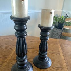Wood Candle Holders 