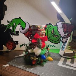 Grinch Candle Holder Christmas Decor