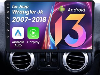 Car Radio for Jeep Wrangler JK 2007-2018: 2+64G 10.1'' 1280x800 IPS HD Touchscreen Head Unit Replacement 5G WiFi Upgrade Wireless Carplay Android 
