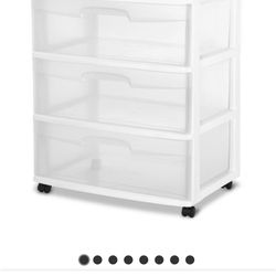 Rolling Cart-Three Drawer Storage-WIDE ROLLING