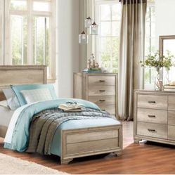 Lonan Rustic Panel Youth Bedroom Set
,
5-PIECE (BED, DRESSER, MIRROR, NIGHTSTAND AND CHEST)