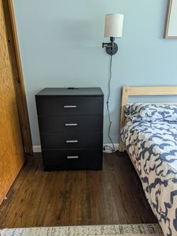 Black metal dresser w/outlets and usb