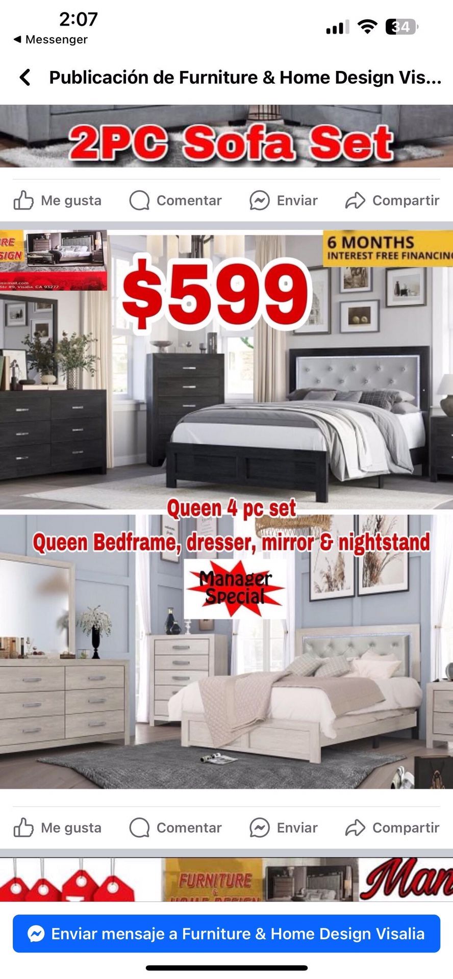 QUEEN BEDFRAME, NIGHTSTAND, MIRROR, DRESSER $599.99 (limited Time )