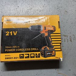 21v Drill 2 Batteries And Charger 