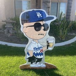 Charlie Brown Dodger Fan Lawn Decoration 
