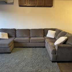 Gray Sectional Sofa Couch Sala 