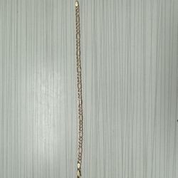 14k SOLID Gold Bracelet Figaro Style