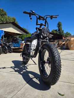 Black Fat Tire Electric Bike,  33 mph