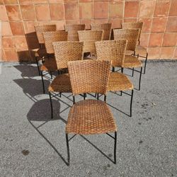 10 Wrought Iron Cane Chairs