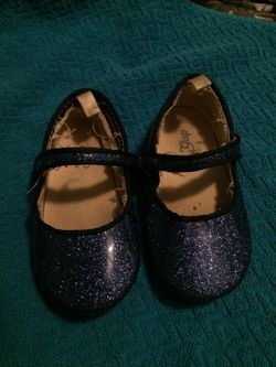 Gap girls shoes size 5 sparkle blue glittery with strap closure snap