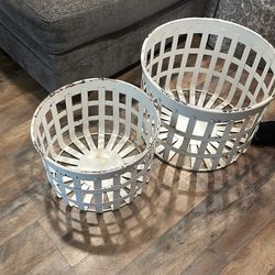 White iron basket