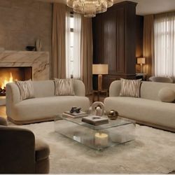 Sofa And Loveseat Light Brown Fabric, New Especial Price 