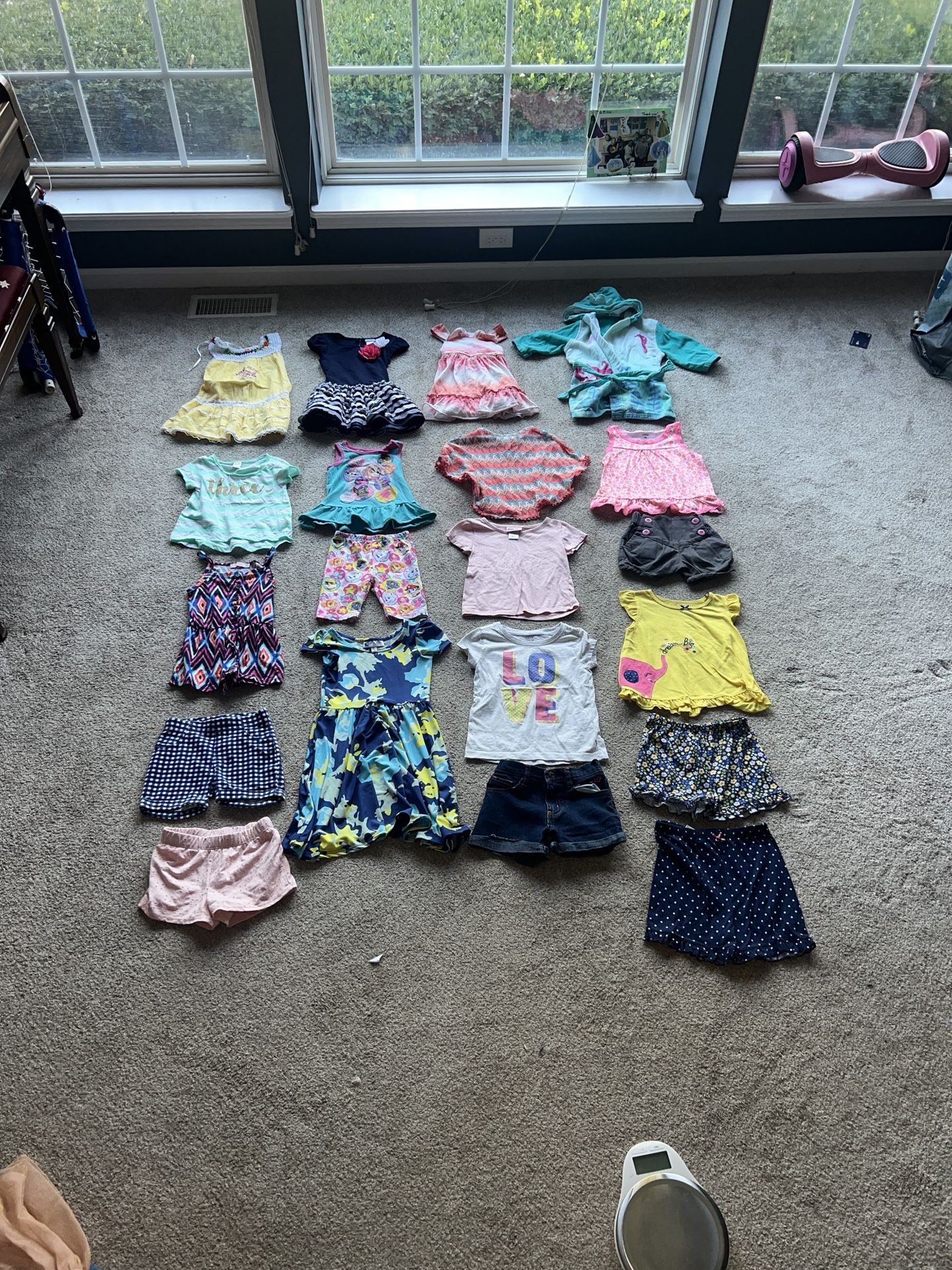 Toddler girl 3T summer/spring clothes. Some have piling or light stains. No holes. Robe is a lil scratchy