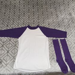Purple & White Soffe Shirt And Socks