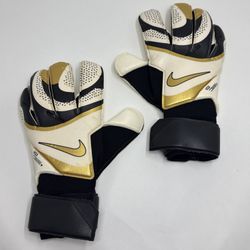 Nike GK Vapor Grip3 Goalkeeper Gloves Size 11 Soccer Football Black Beige Gold