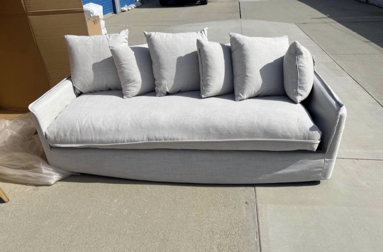 Brand New. Linen Slipcover Sofa. Plush Deep Seating. Retails Over $1100