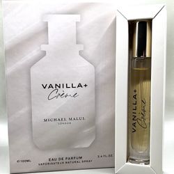Michael Malul Vanilla + Crème 3.4 fl oz EDP & 0.34 fl oz EDP Travel Spray NIB