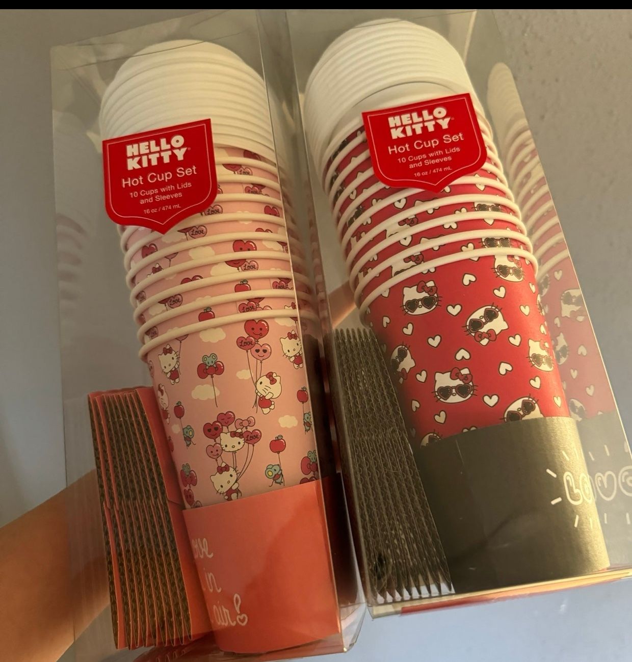 2 Sets Of Hello Kitty Disposable Coffee Cups