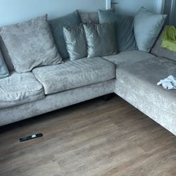 Used Grey Couch. Never Slept On.  No Stains. 6 Months Old 