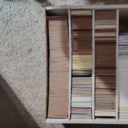 Box Of Baseball And Some Football Cards