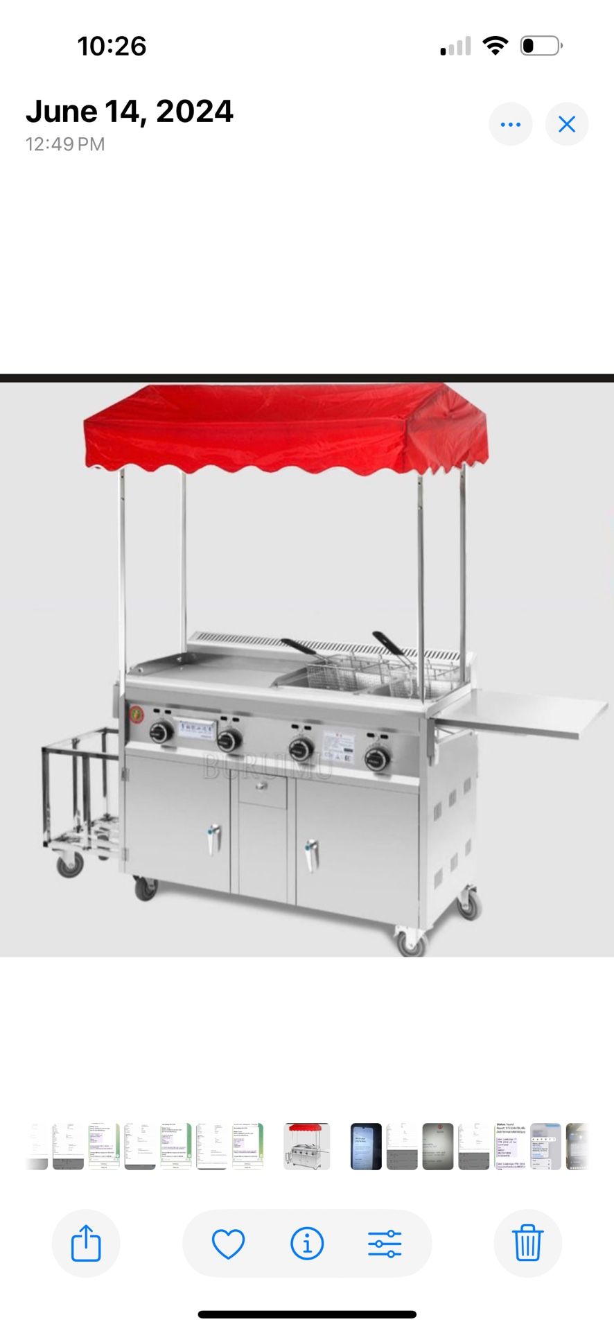 Propane, food cart