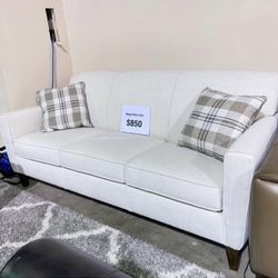 Ivory Fabric Sofa 