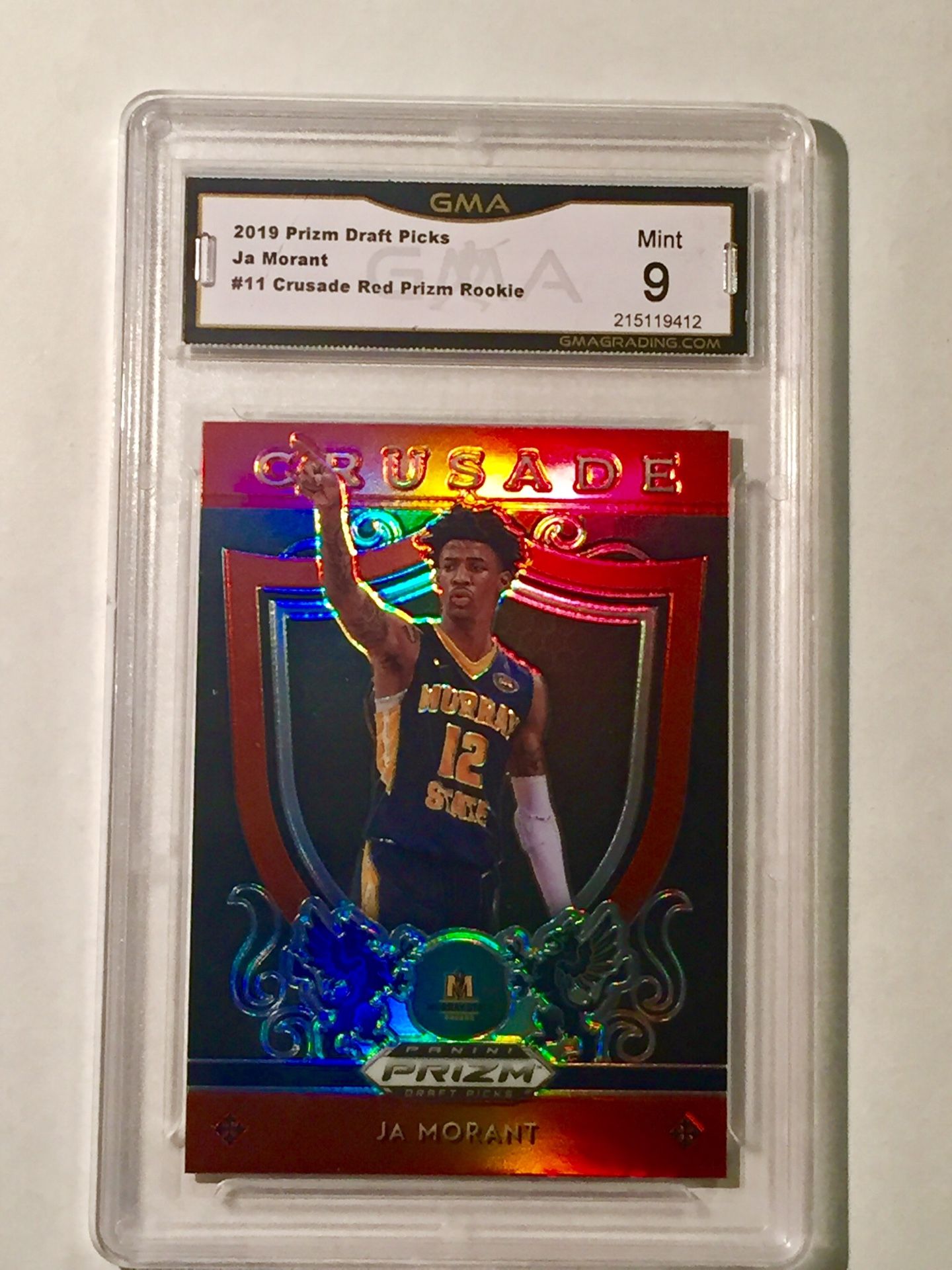 Ja Morant NBA Red Prizm Crusade Rookie Card