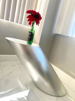 Modern Silver Sculptural Side Table
