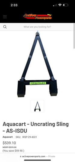 Aquacart- Uncrating sling