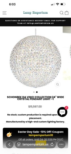 Schonbek Da Vinci 24" Crystal Pendant Light Chandelier