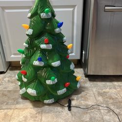 Giant Christmas tree blow mold over 2 feet cord has been cut no star