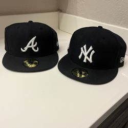 2  Navy Blue New Era Baseball Caps