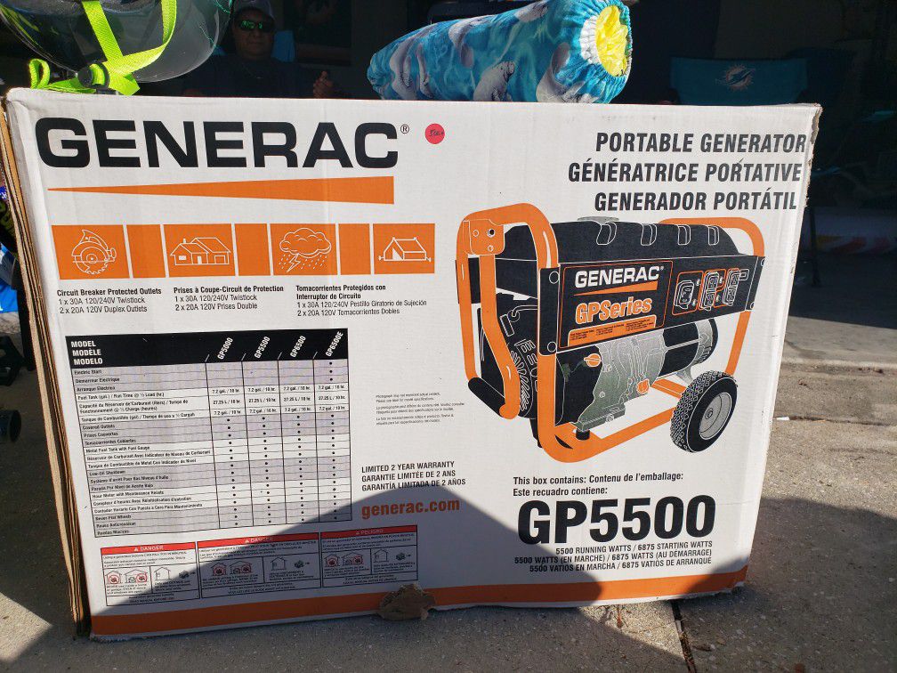 Generac 5500 watt portable generator