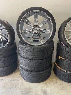26” Chrome Wheels and Tires 5Lug