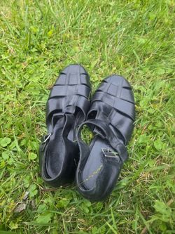 Cole Haan Men's Black Leather Fisherman Resort Sandals Buckle Closed Toe Size 11