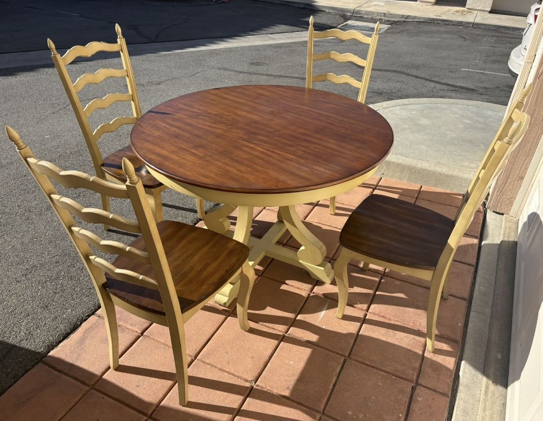 Gorgeous Hardwood Pier 1 Imports Dining Room Set With 4 Chairs