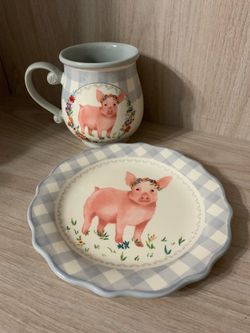 The Pioneer Woman Pig Mug & 7” Plate, Price for Both