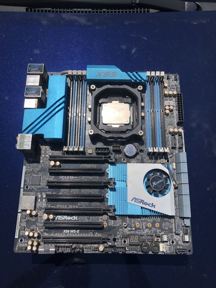 High-End Workstation Motherboard With Cpu, ASRock X99 WS-E/10G, Ideal for Power Users & Pc Gamers