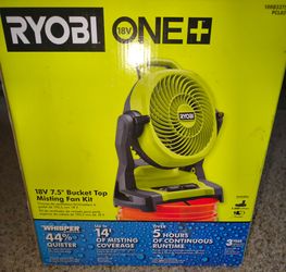 Ryobi 18V 7.5" Bucket Top Misting Fan Kit