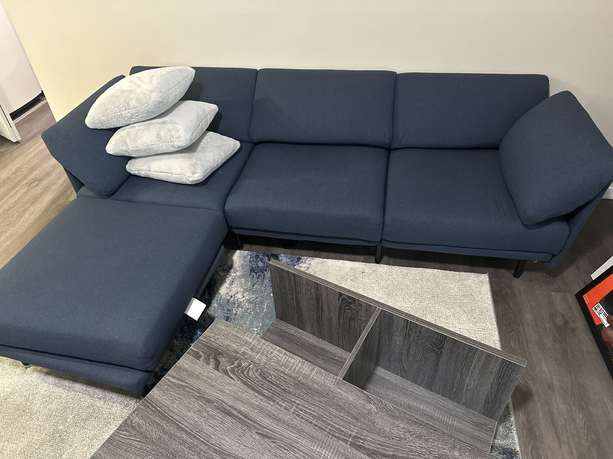 Beautiful Dining And Living Room Set (Blue Grey Color Palette)
