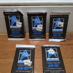 Star Trek 1991 25th Anniversary Series II Trading Cards Sealed Packs 5 Altogether. 