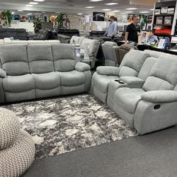 Beautiful 2 Piece Reclining Sofa And Love With FREE Rocking Recliner 