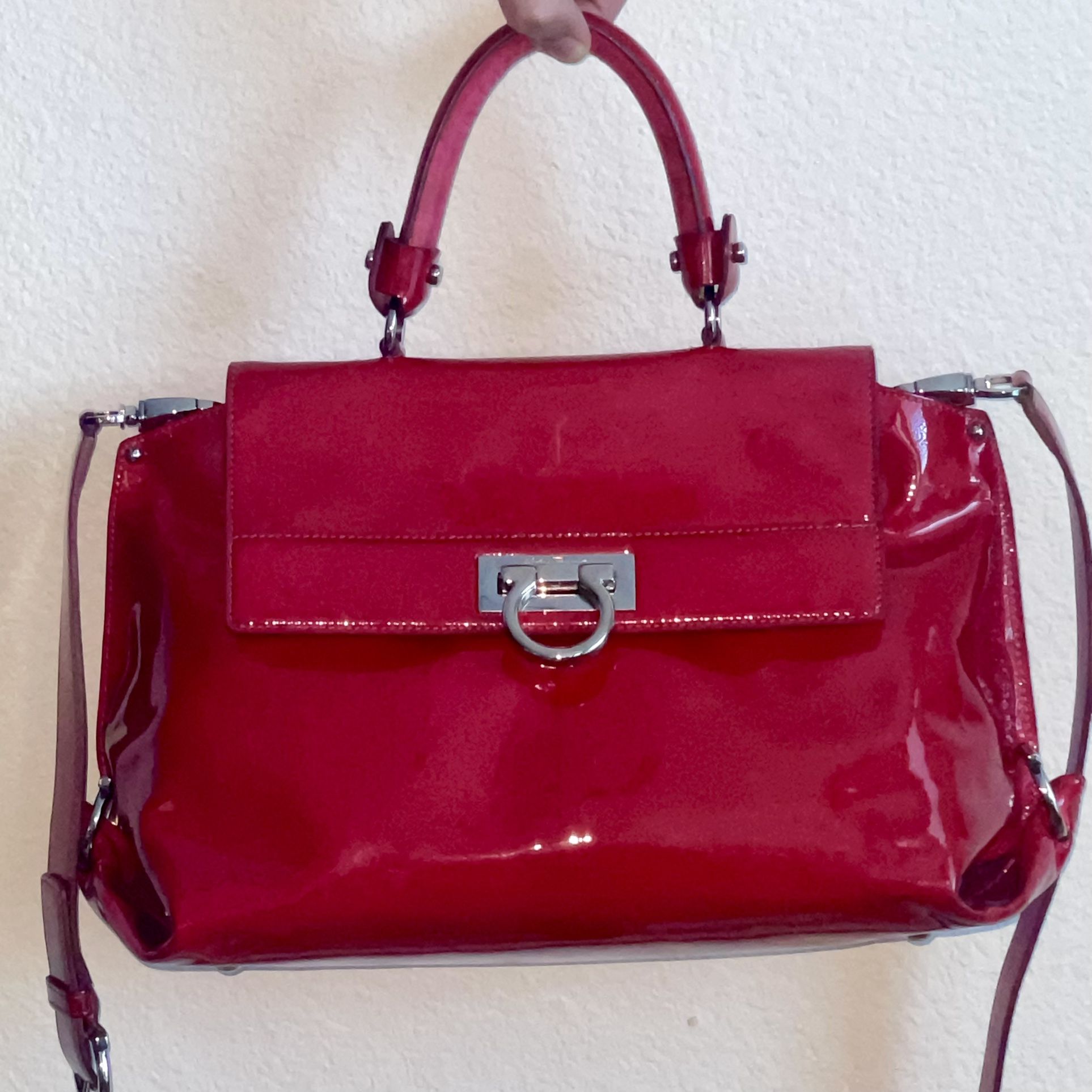 Salvatore Ferrugamo “Sofia” Red Vernis Bag