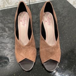 Plenty by Tracy Reese Shoes Size 38 New Dania Brown Suede Pumps