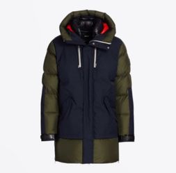 Mackage Simon hoodie paneled coat green size Large