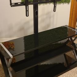 Black Glass TV Stand with Mount