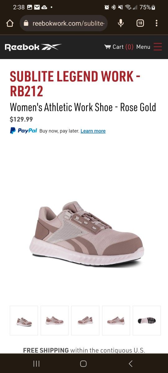 Reebok Womens Work Shoe Sz 10