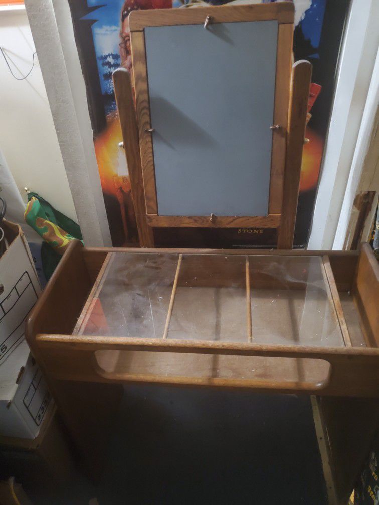 Old Vanity With Attached Mirror
