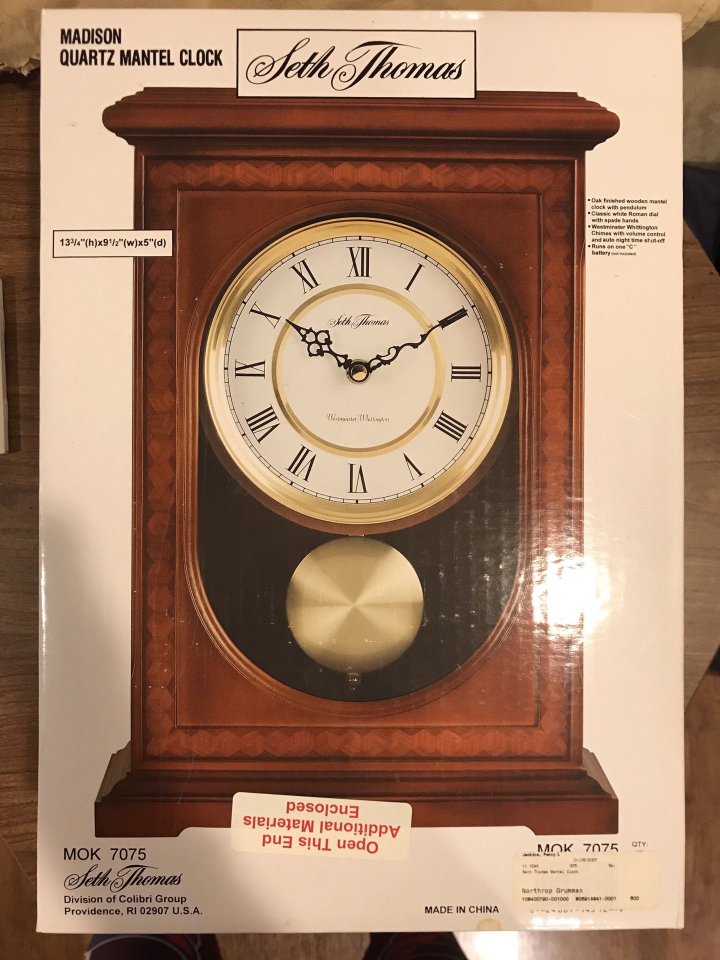 NIB - Mantel Clock Seth Thomas