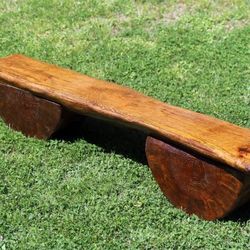 Handmade Custom Real Oak Wood Log Bench - 4ft Long - Rustic & Unique
